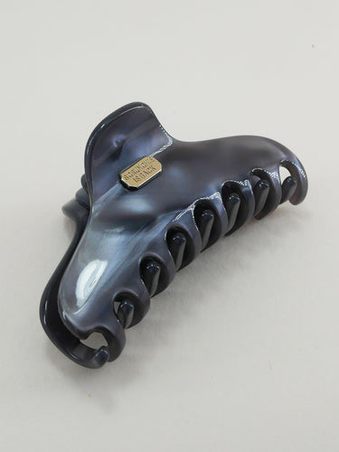 Pince nacrée Juliette - bleu pétrole 7 cm