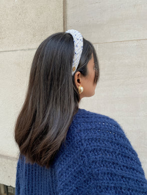 White tweed headband - Claudia