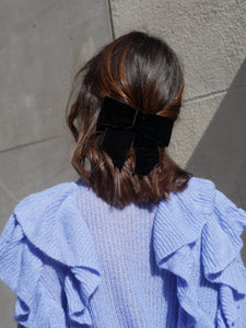 Barrette noeud Marion - Noir velours
