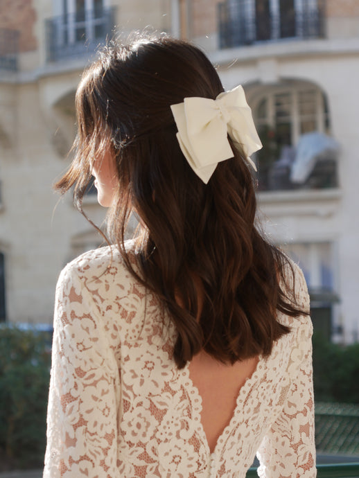 Camille bow hair clip - Off-white