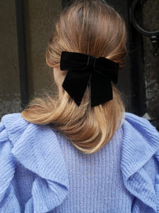 Barrette noeud Marion - Noir velours