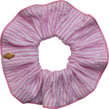 Chouchou rayé rose et blanc - Poppy