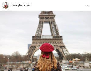 béret cheveux accessoire mode femme paris vintage look fashion scrunchie red rouge
