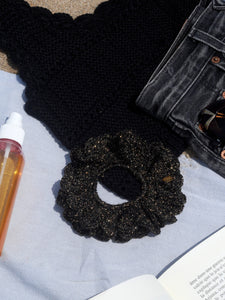 Chouchou crochet noir à paillettes - Vivianne
