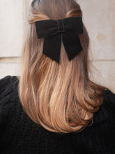 Barrette noeud Marion - Noir velours