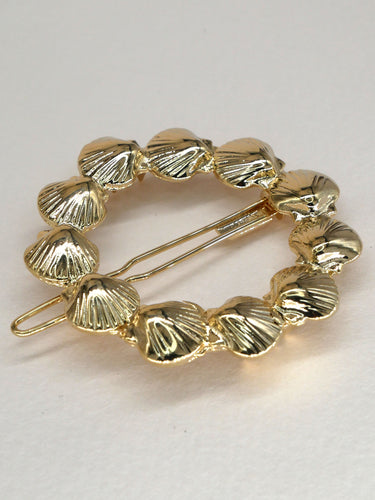 Barrette ronde coquillages - Arielle
