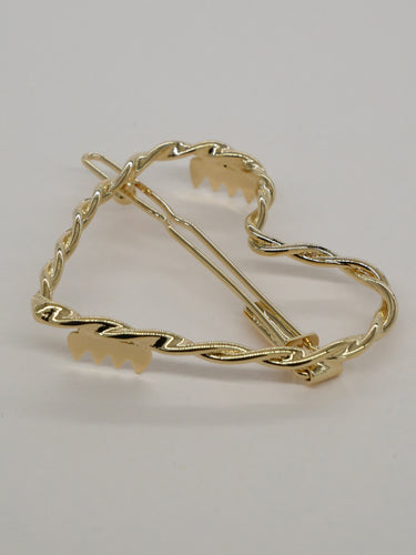 Barrette torsadée coeur - Valentine (5 cm)