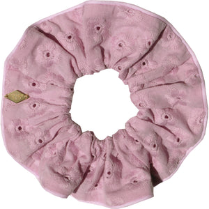 Chouchou broderie fleurs vieux rose - Pauline