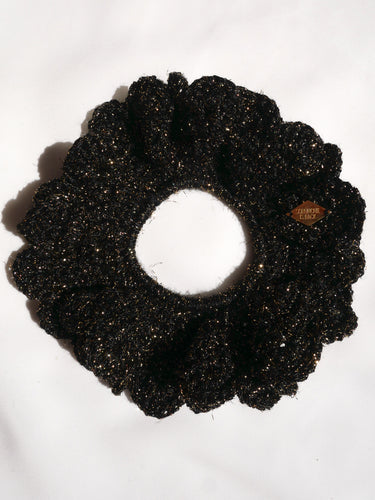 Chouchou crochet noir à paillettes - Vivianne