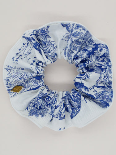 Chouchou toile de jouy bleu - Juliette