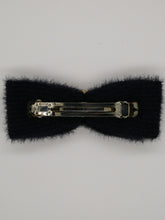 Barrette noeud bleu marine ornée de cristaux - Ornella