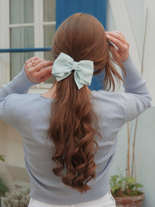 Barrette noeud Camille - Bleu ciel