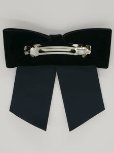 Marion bow hair clip - Velvet black